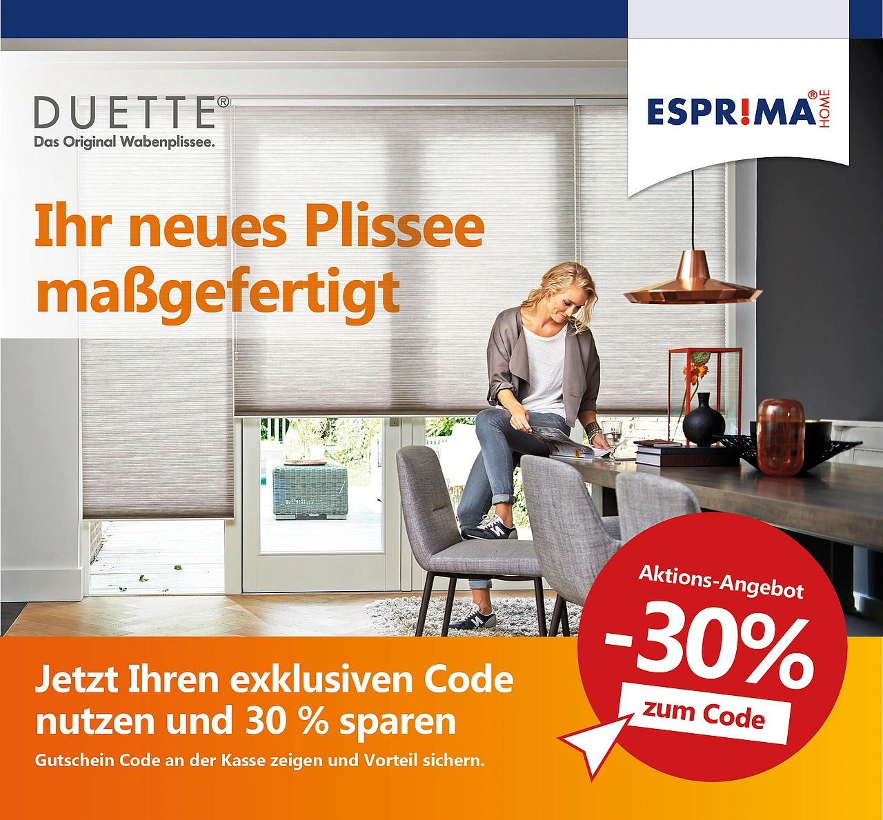 ESPRIMA Duette Plissee 2026 30 Prozent