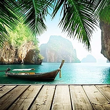 individuelle Motive - Andamanensee und dem hölzernen Boot in Thailand - Stock-Fotografie
